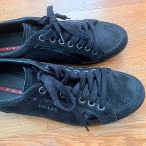 💯 Authentic PRADA Men’s Black Suede Sneakers